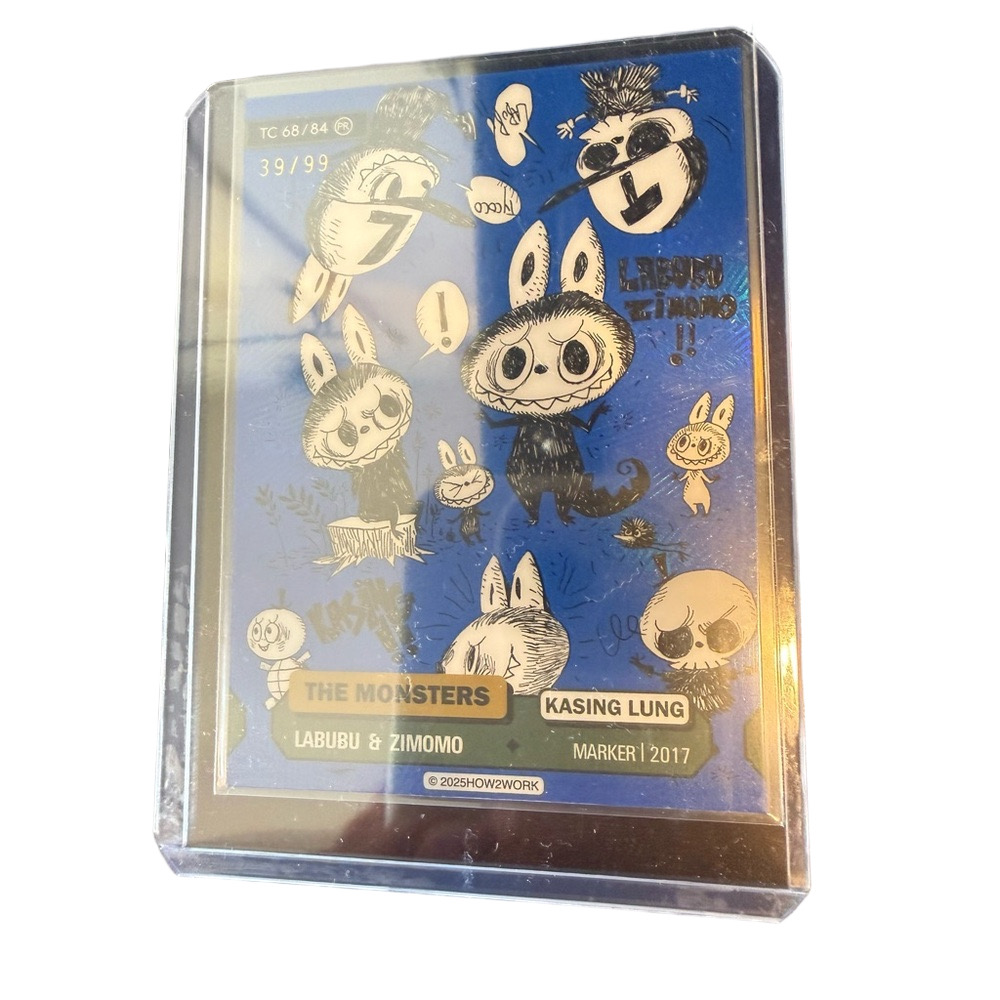 How2Work The Monsters Series 3 “Labubu & Zimomo” Blue PR 39/99 Trading Card
